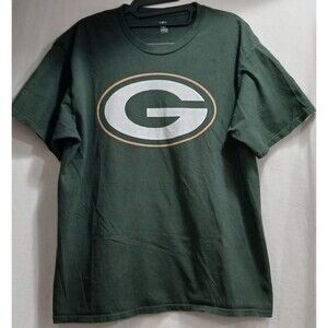 Aaron Rodgers #12 T-Shirt Men’s L Green Bay Packers NFL Pro Line Green EUC